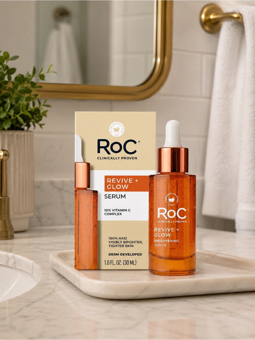NIB RoC Revive + Glow Brightening Serum with Vitamin C